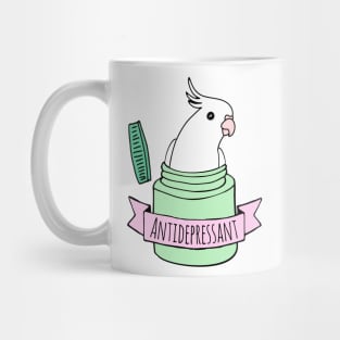 Antidepressant white cockatiel Mug